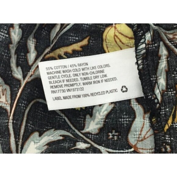 Universal Thread Ruffled V-Neck Navy Floral Long Sleeve Wrap Front Blouse SM - Picture 11 of 12